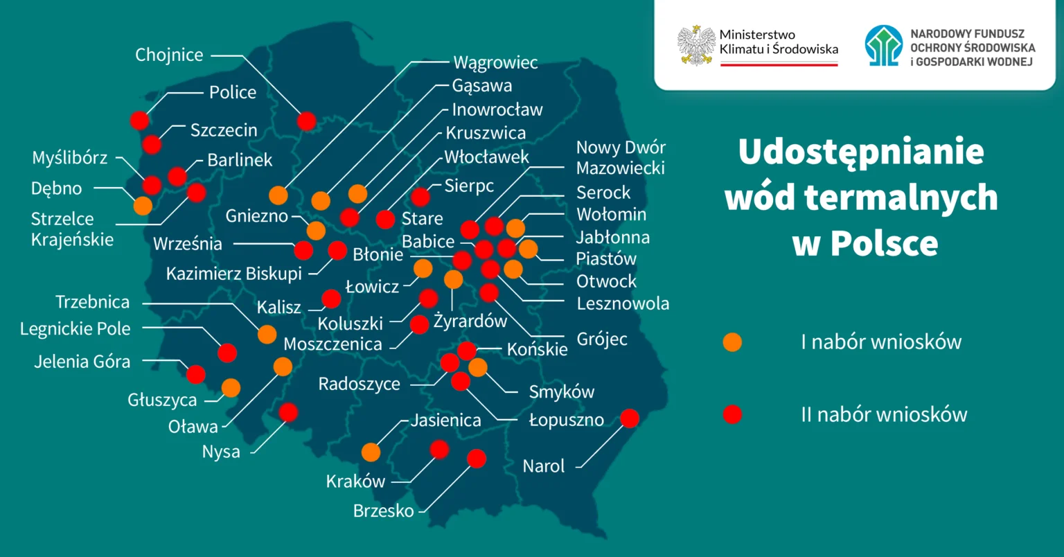 Mapa projektów geotermalnych w Polsce